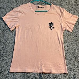Pink top with rose
